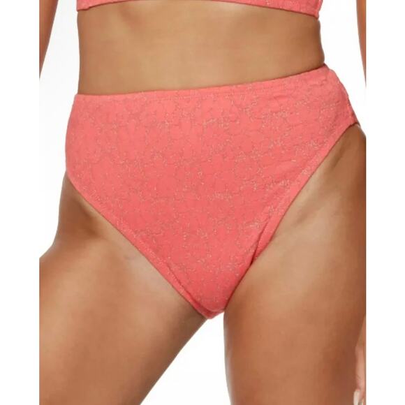 Jessica Simpson Mandarin Flower Power Hi-Waist Bikini Bottom M - Picture 1 of 8
